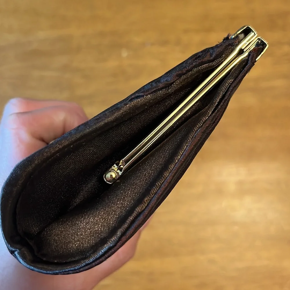 L’Oréal Professional Brown Satin Clutch With Gold Closure